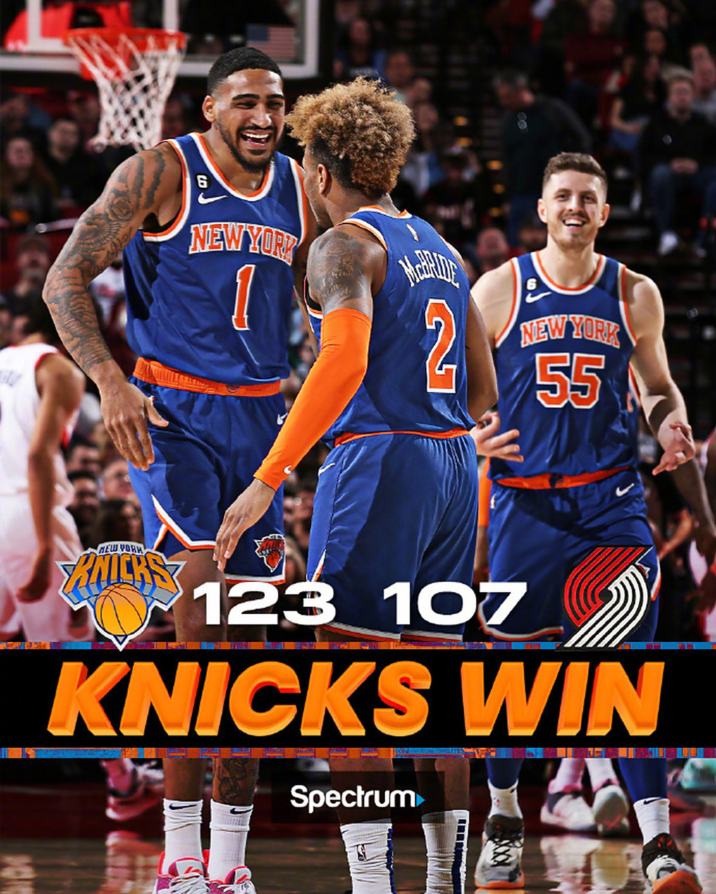 尼克斯惊险击败开拓者，取得胜利